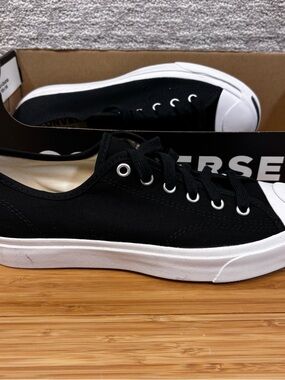 Converse Jack Purcell Canvas Low BLACK / WHITE (164056C) Mens Sz 7 Womans Sz 8.5